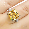 Factory supply yellow gemstone ring engagement wedding party jewelry luxury jewelry gifts